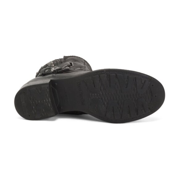 NEROGIARDINI Made In Italy Leather Studded Buckle Booties - Picture 3 of 3